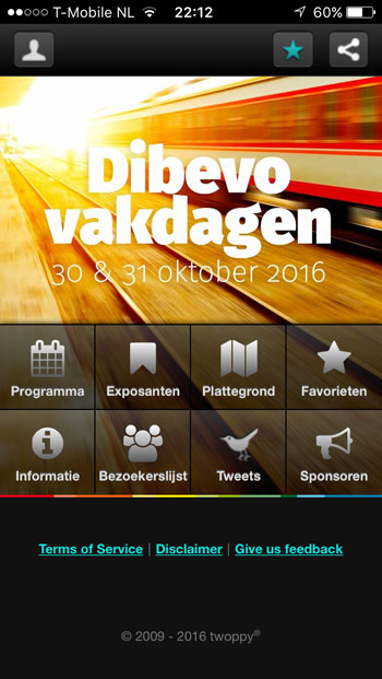 De webapp van de Dibevo-vakdagen